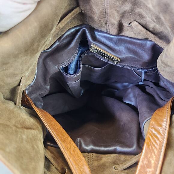 Stuart Weitzman Bucket Bag Crossbody Purse Brown Leather Classic Boho - Picture 6 of 6